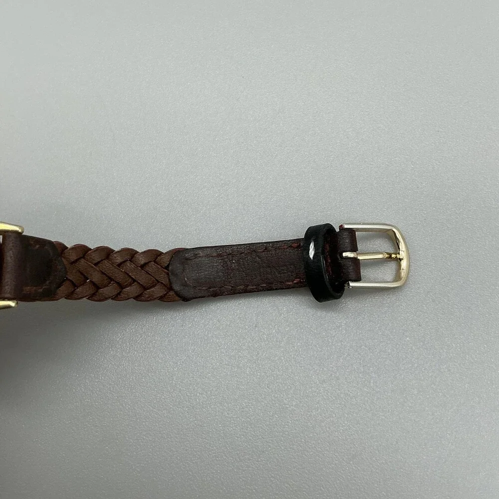 Vintage Timex Indiglo Womens Watch Champagne Dial Brown Leather New Battery